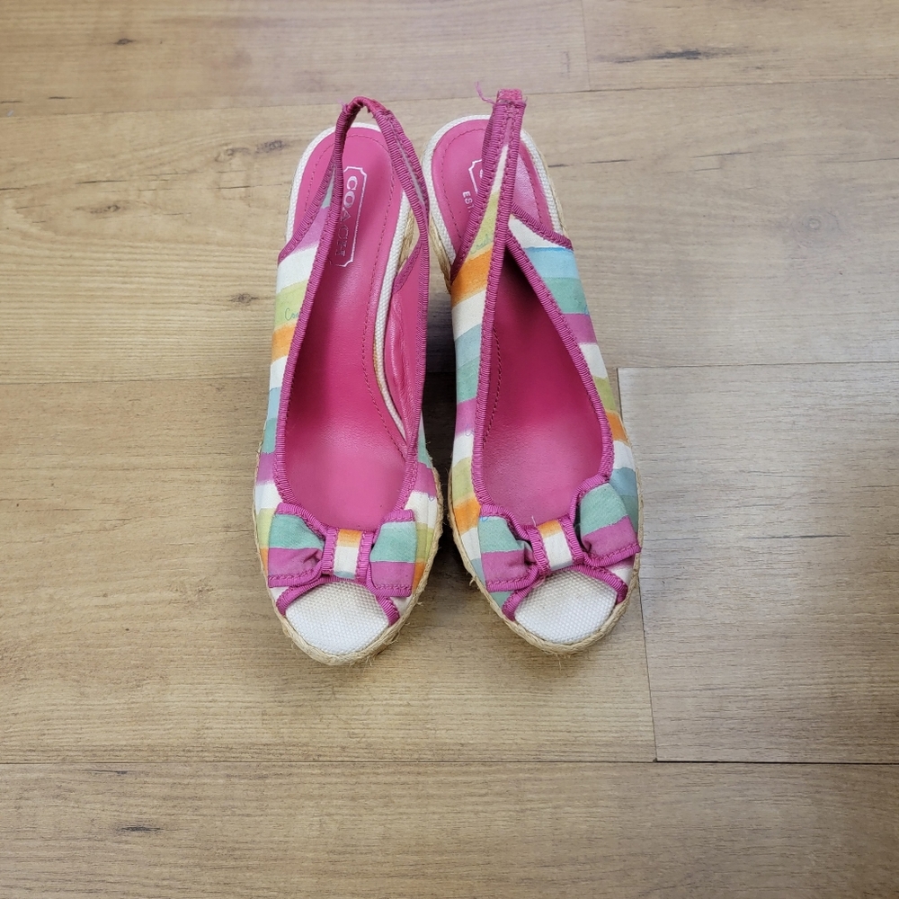 Coach Multicolor 'Grace' Espadrille Platform Wedges - Picture 8 of 12